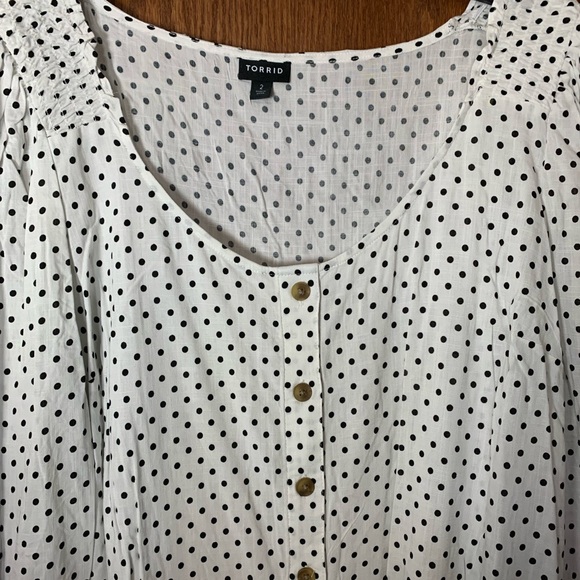 Torrid polka dot blouse top - Picture 3 of 6